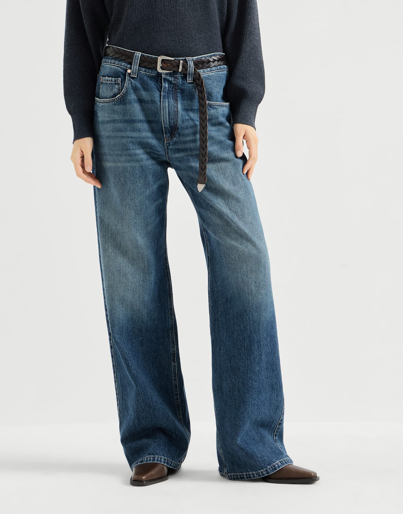 Contemporary Loose trousers Denim Woman - Brunello Cucinelli