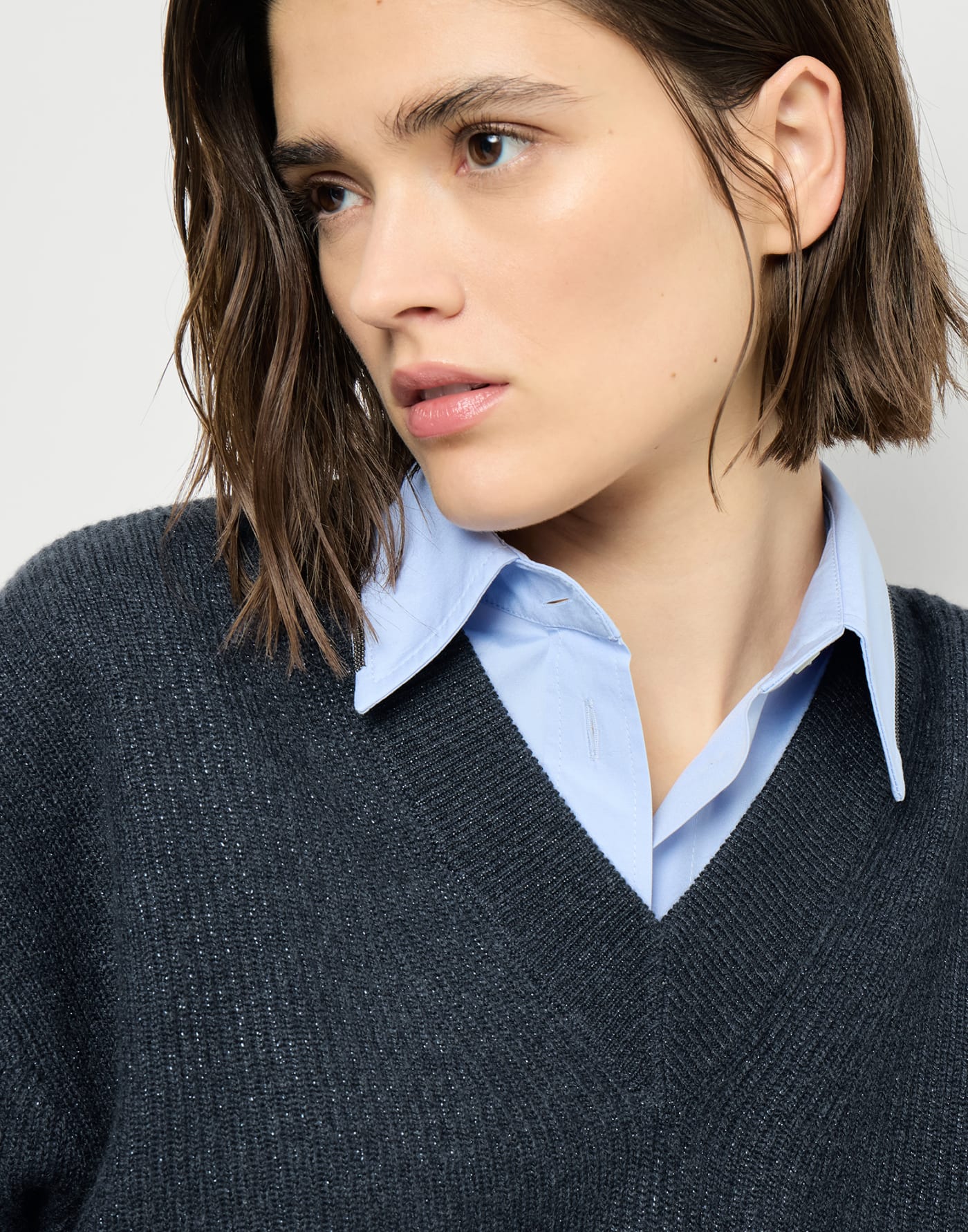 Sparkling cashmere cardigan Blue Woman - Brunello Cucinelli