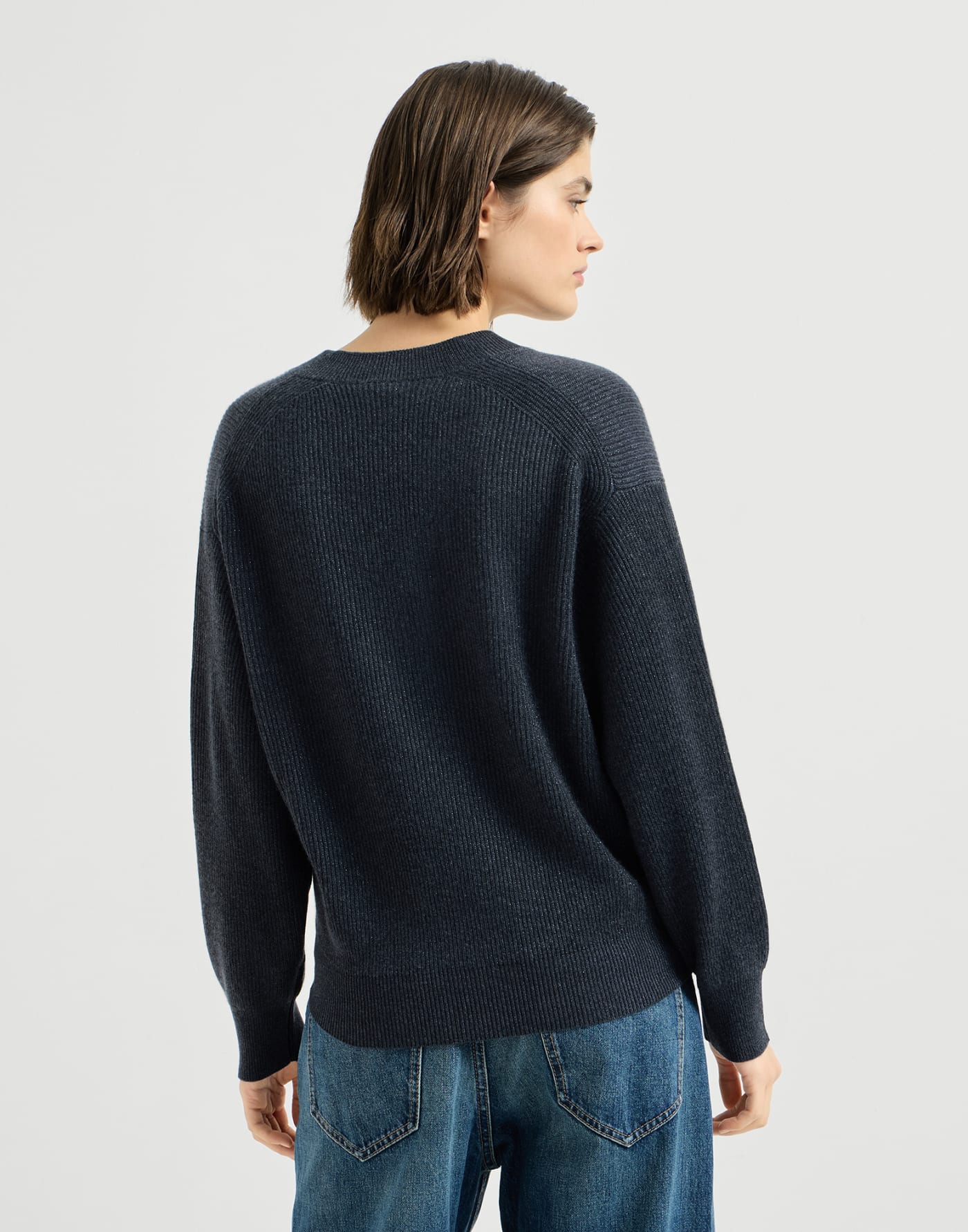 Sparkling cashmere cardigan Blue Woman - Brunello Cucinelli