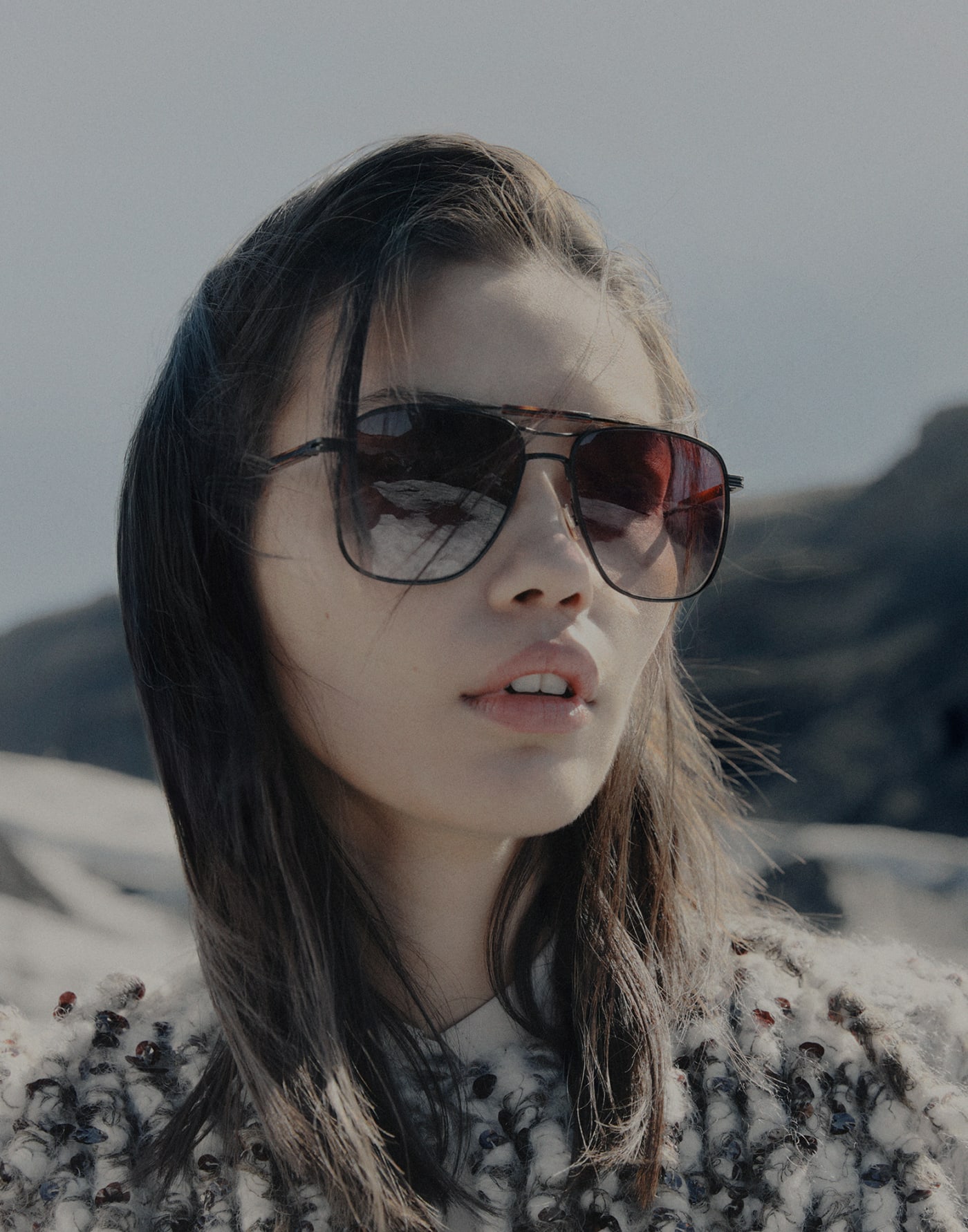Square titanium sunglasses Black Eyewear - Brunello Cucinelli