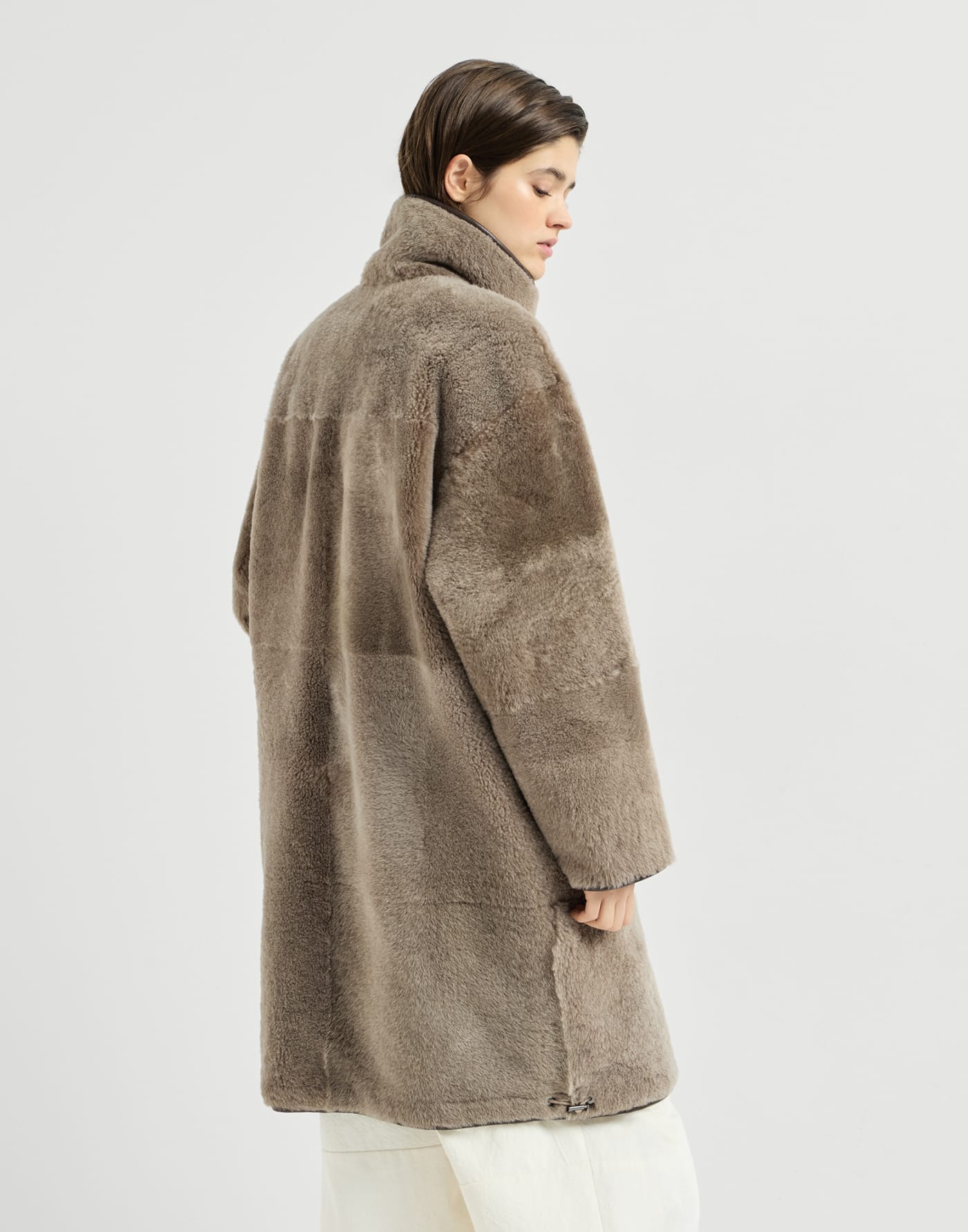 Reversible shearling coat Brown Woman - Brunello Cucinelli