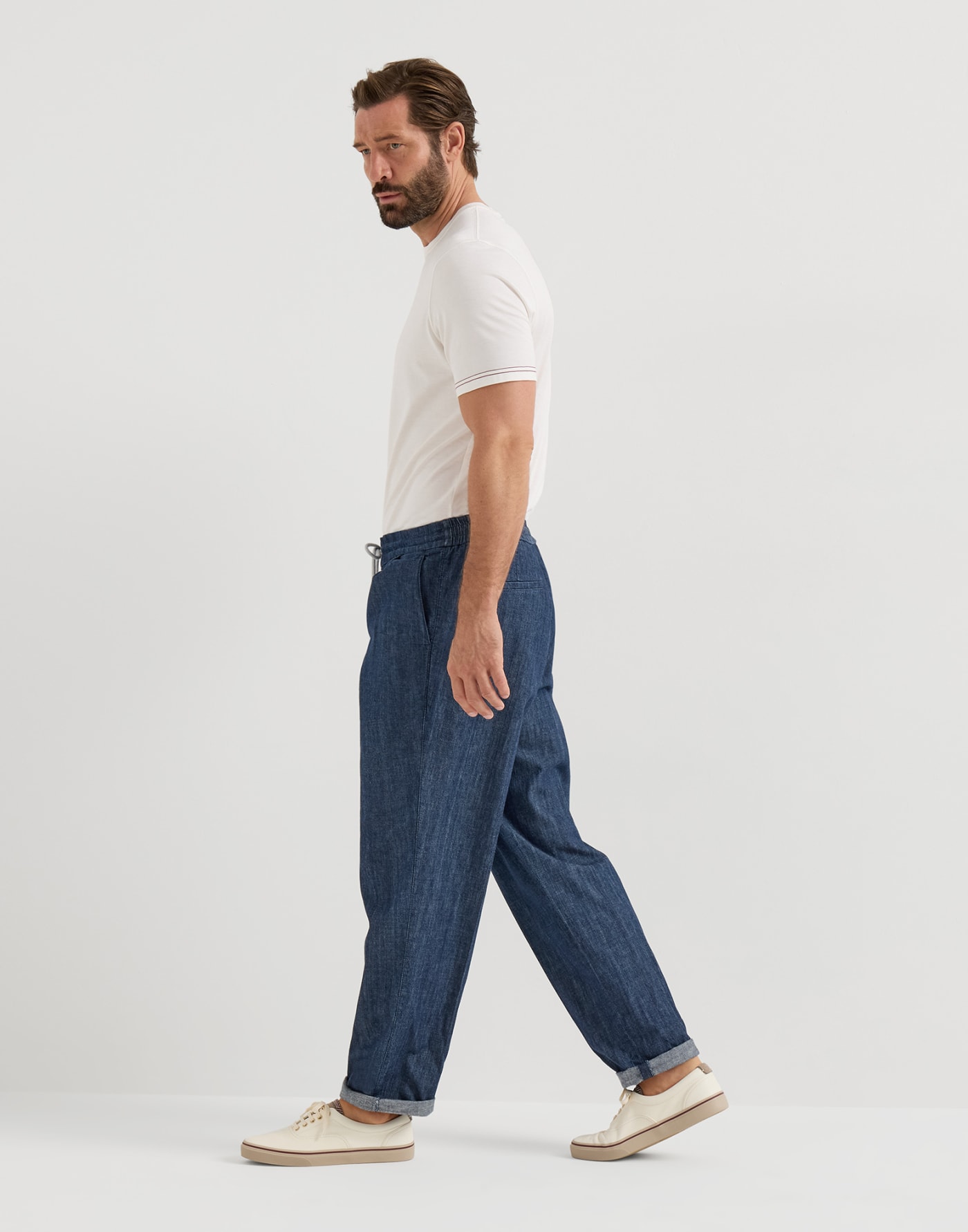 Lightweight denim trousers Dark Denim Man - Brunello Cucinelli