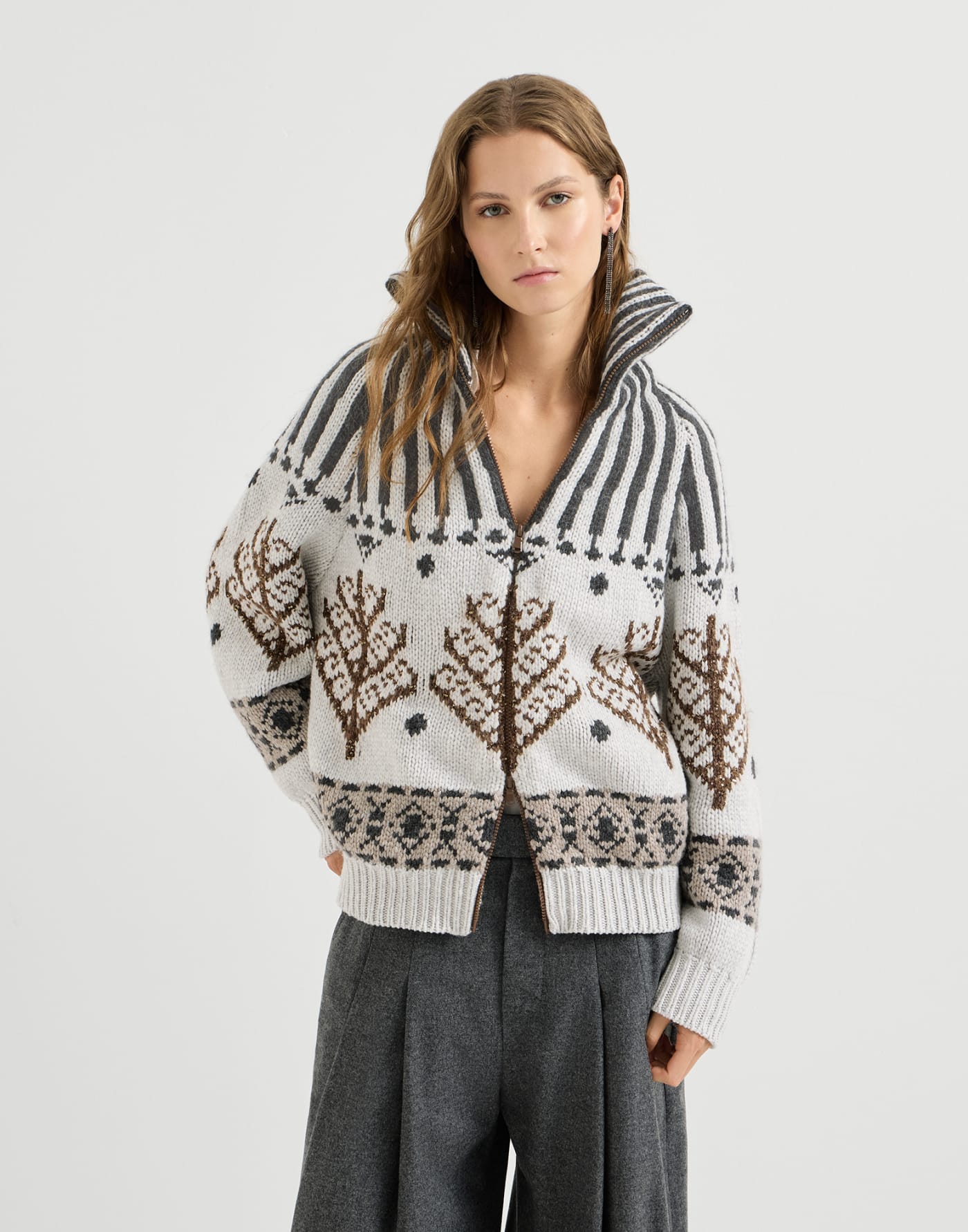 Nordic heritage cardigan Pearl Woman - Brunello Cucinelli