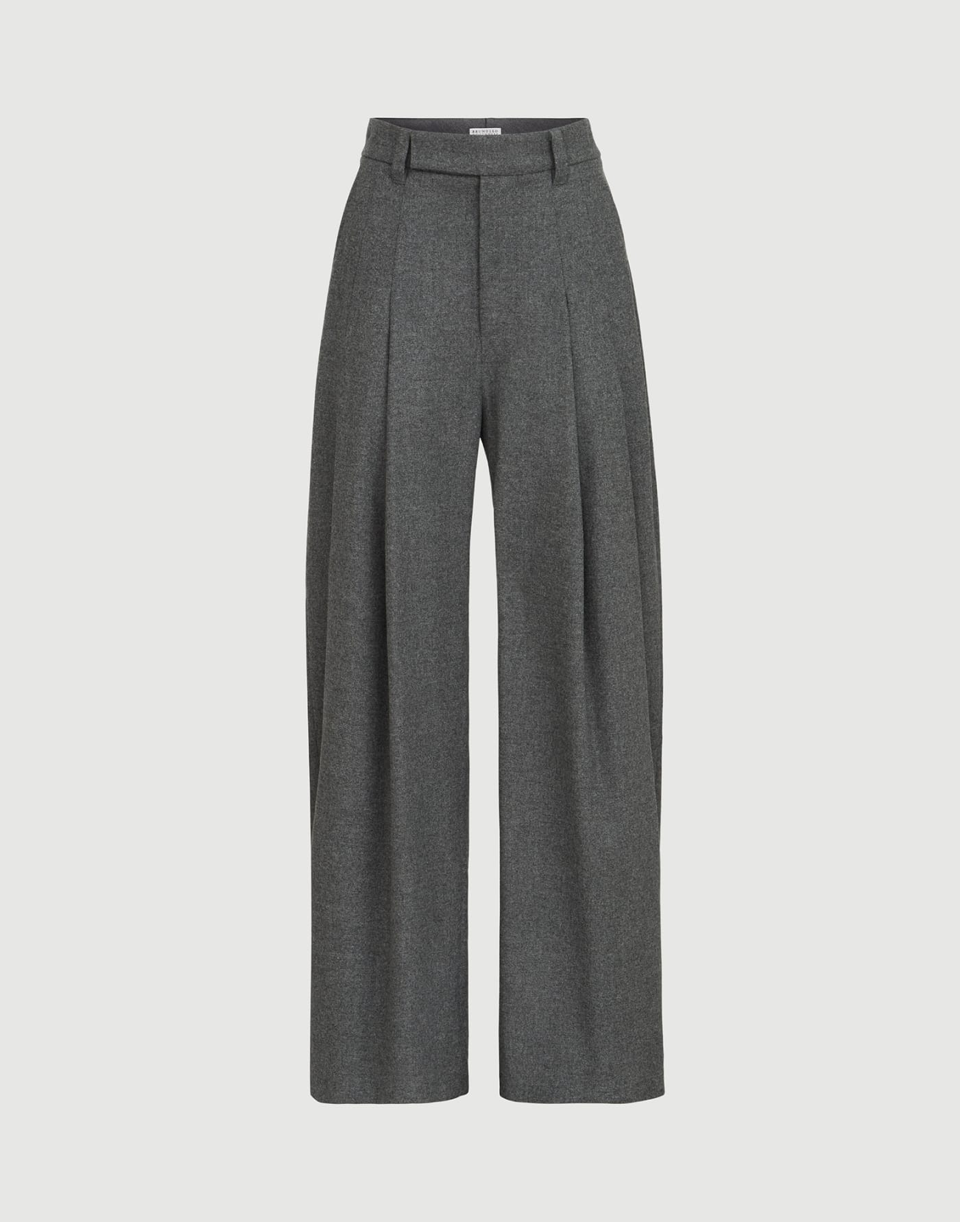 Flannel pleated barrel trousers Stone Grey Woman - Brunello Cucinelli