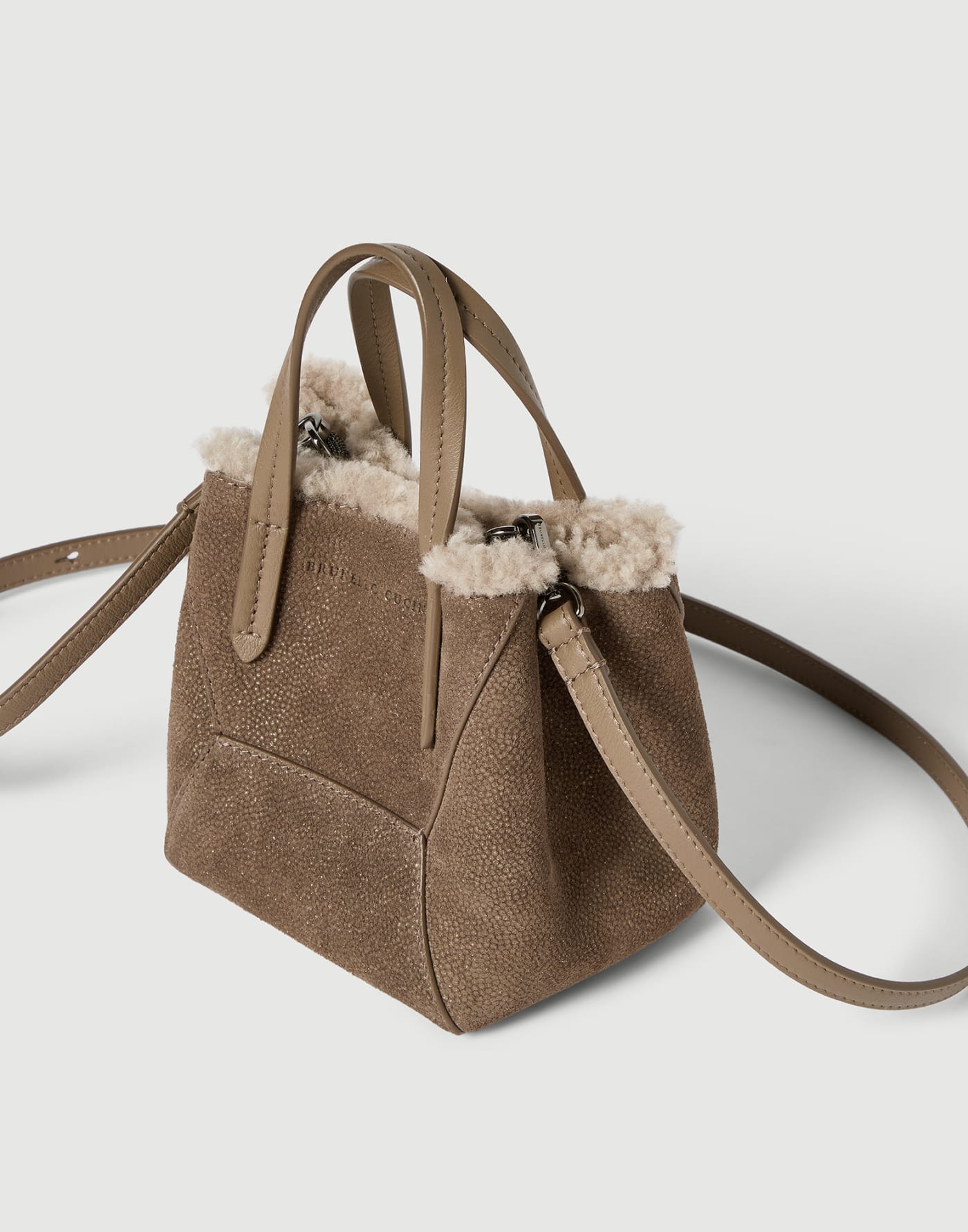 Sparkling textured leather BC Duo bag Bark Woman - Brunello Cucinelli