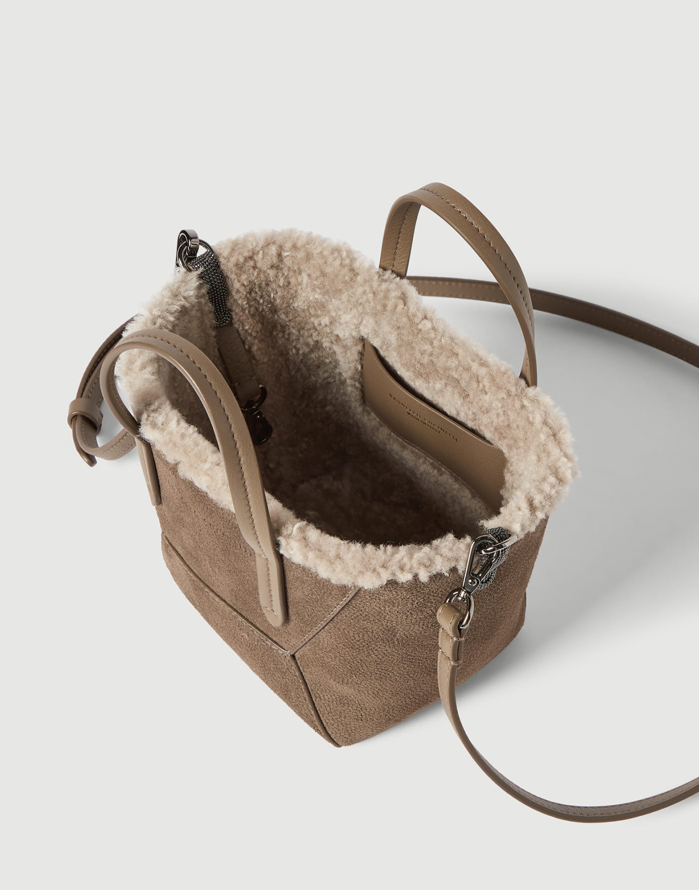 Sparkling textured leather BC Duo bag Bark Woman - Brunello Cucinelli