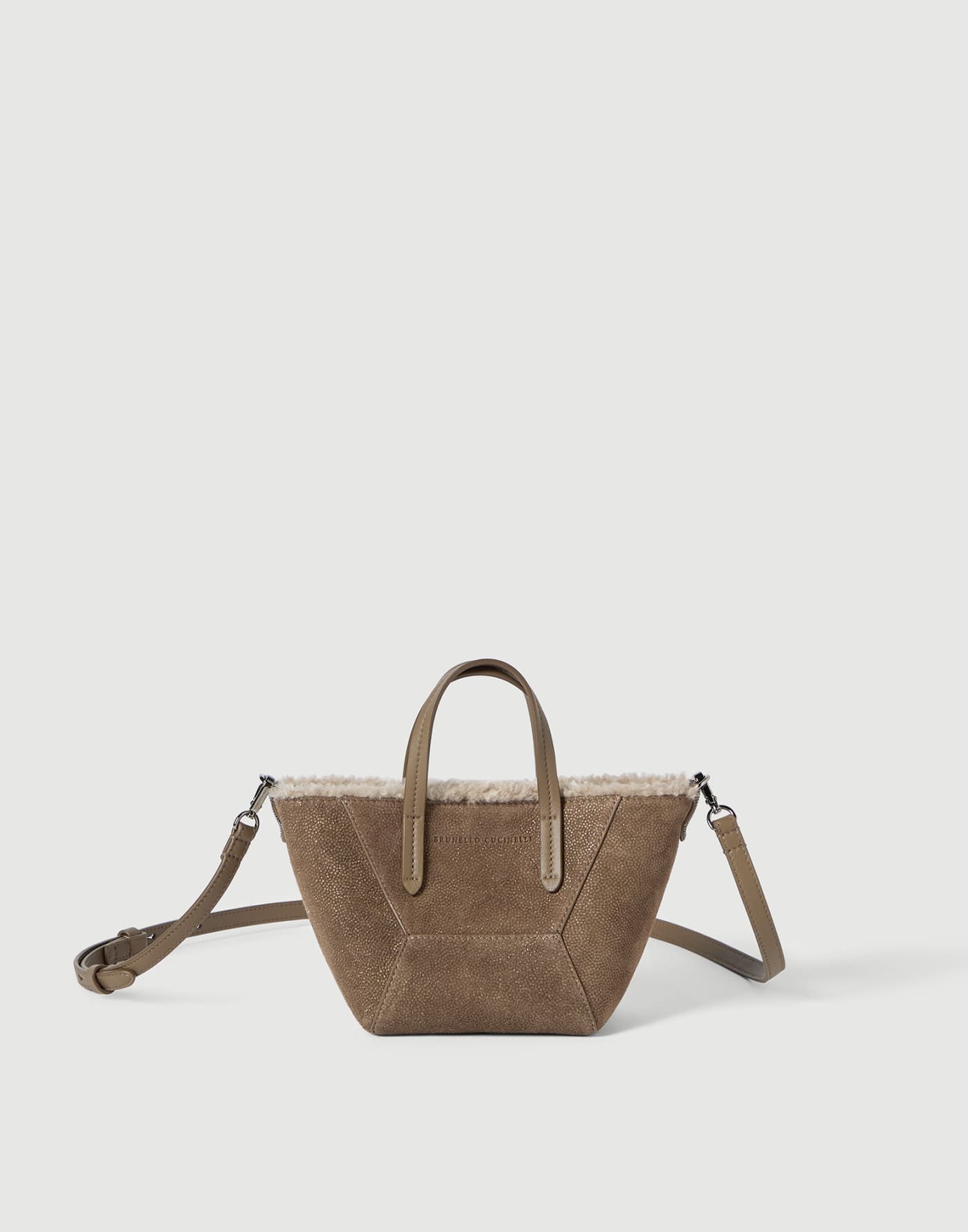 Sparkling textured leather BC Duo bag Bark Woman - Brunello Cucinelli