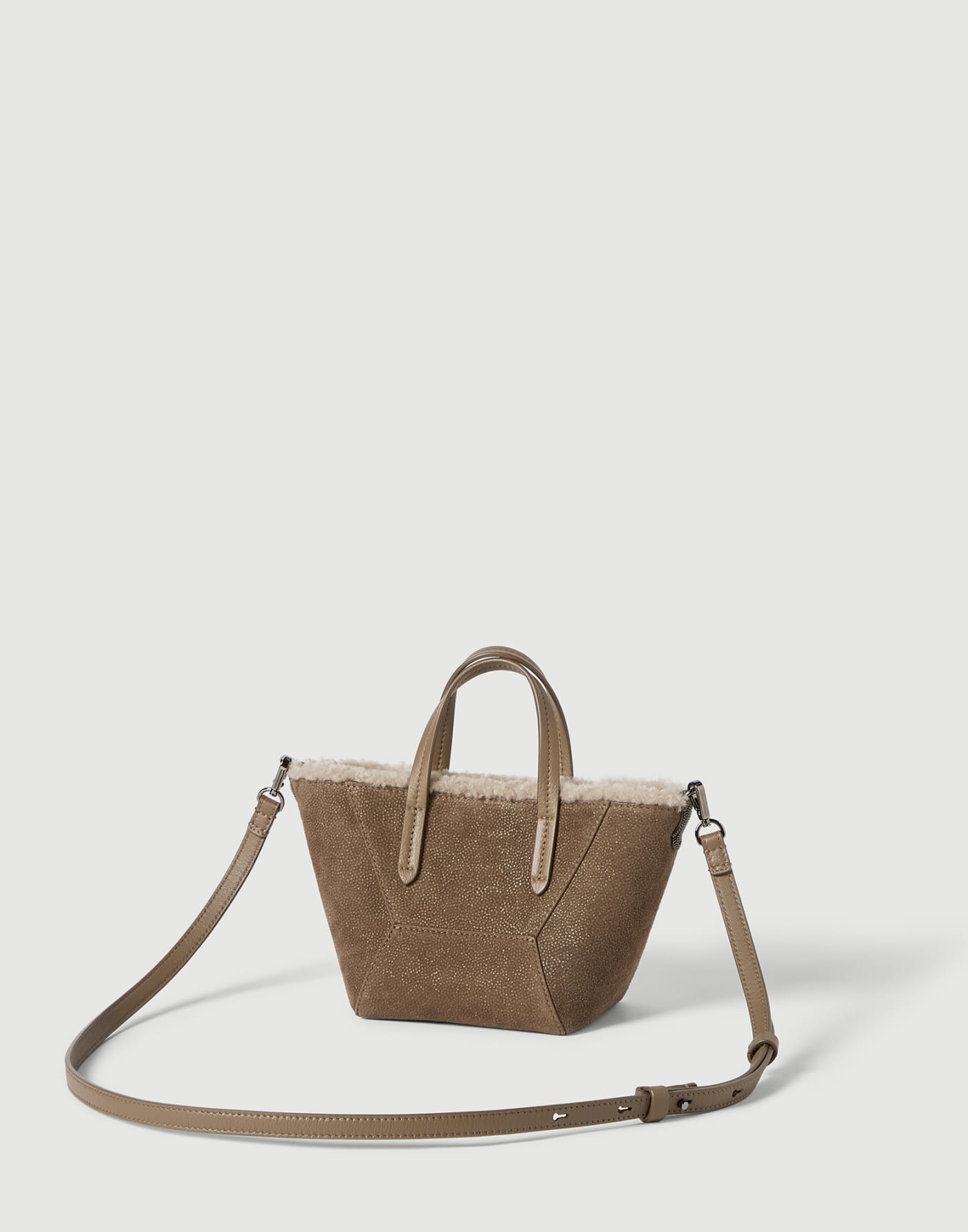 Sparkling textured leather BC Duo bag Bark Woman - Brunello Cucinelli