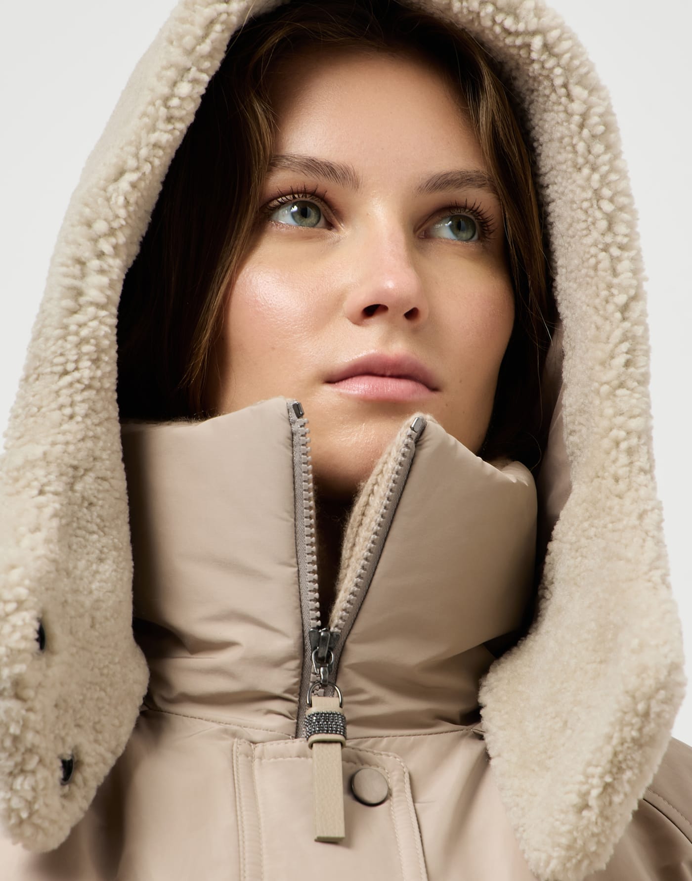 Doudoune en taffetas Beige Femme - Brunello Cucinelli