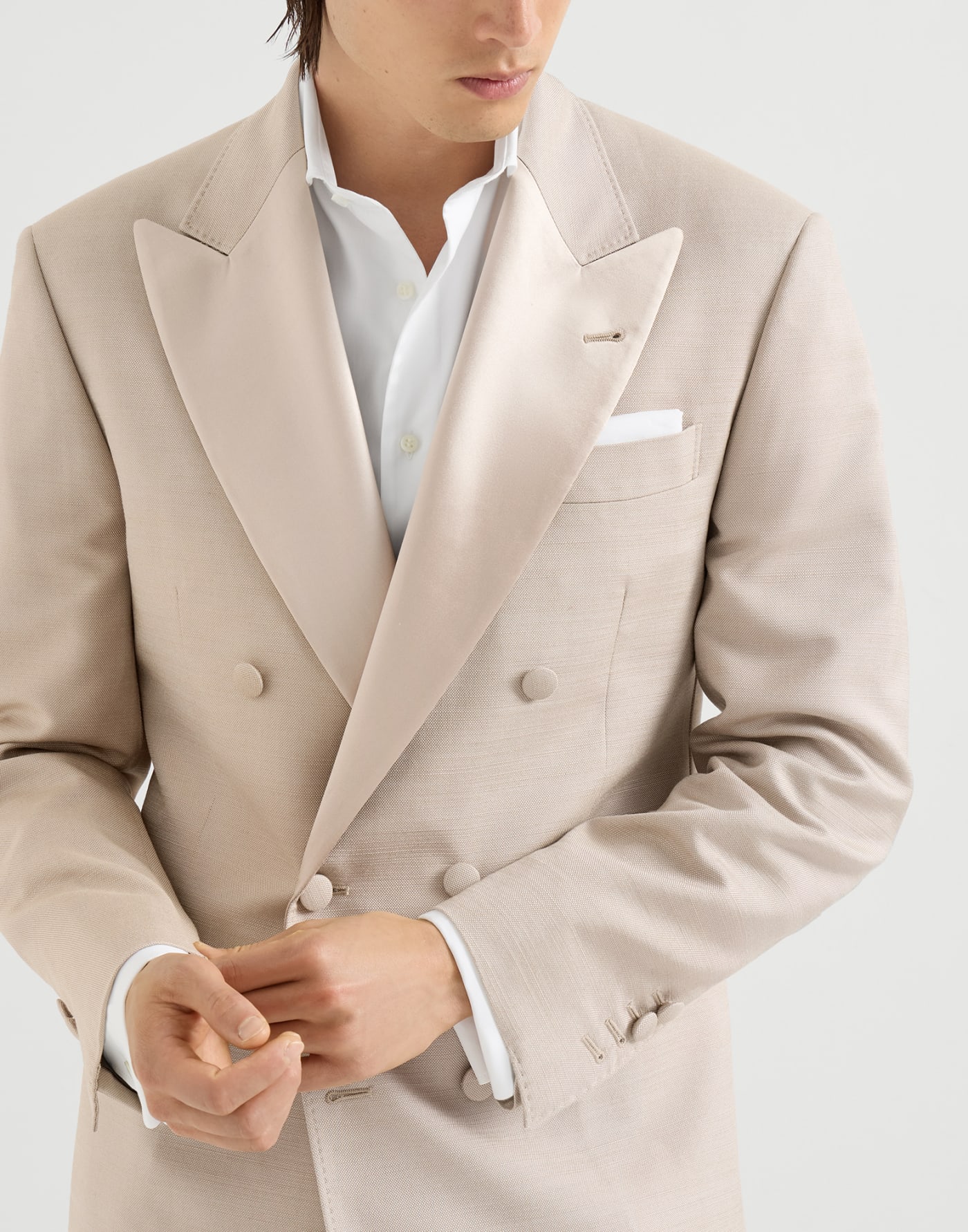 One-and-a-half-breasted tuxedo jacket Sand Man - Brunello Cucinelli