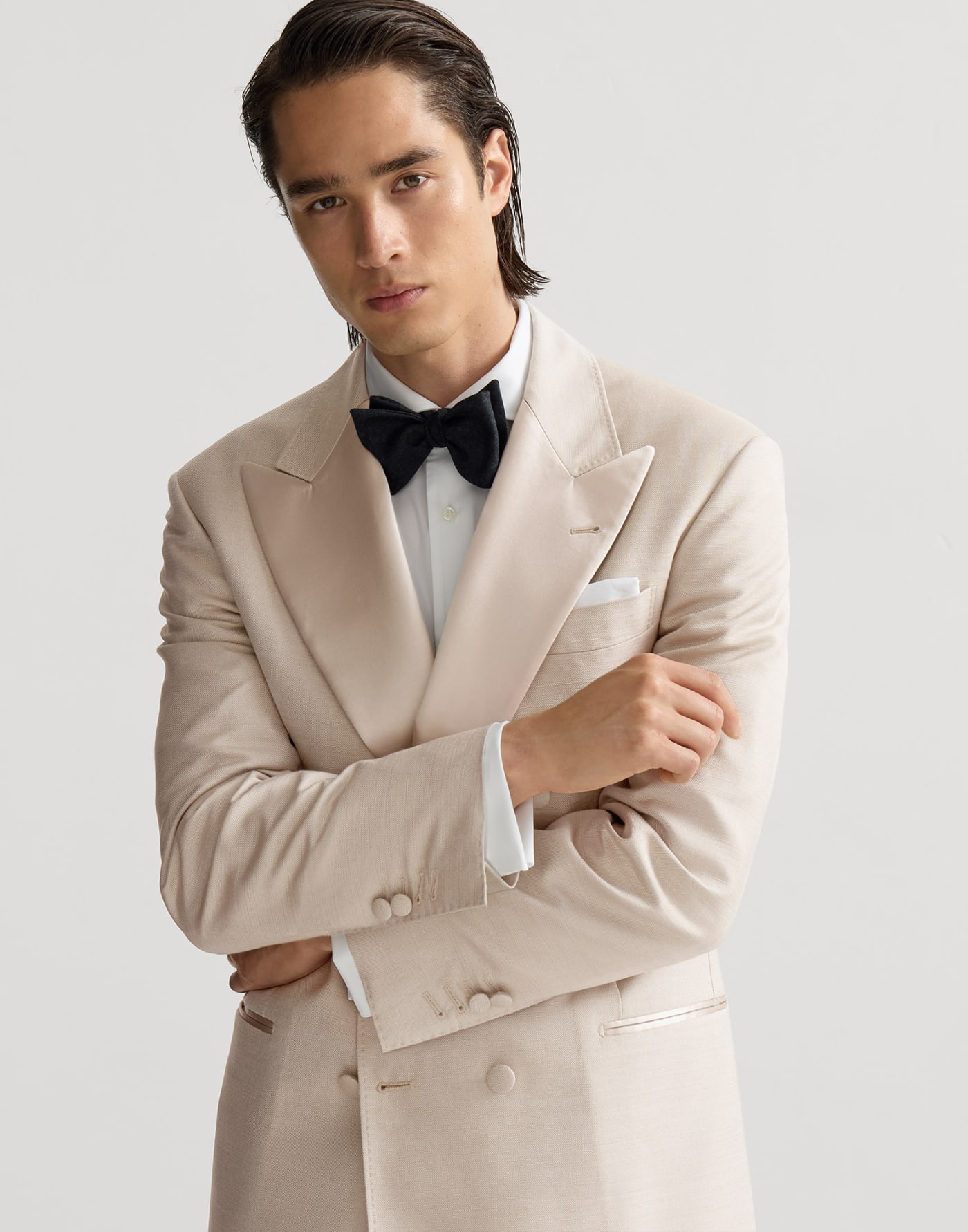 Veste de smoking demi-croisée Sable Homme - Brunello Cucinelli