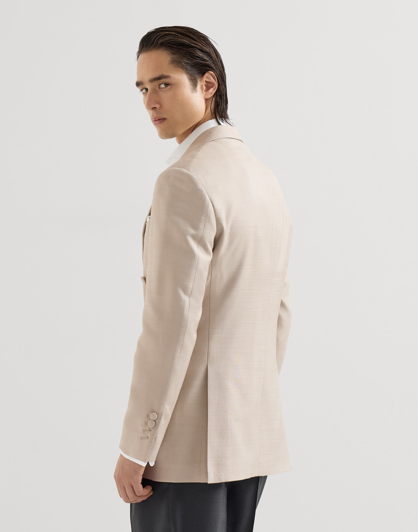 Veste de smoking demi-croisée Sable Homme - Brunello Cucinelli