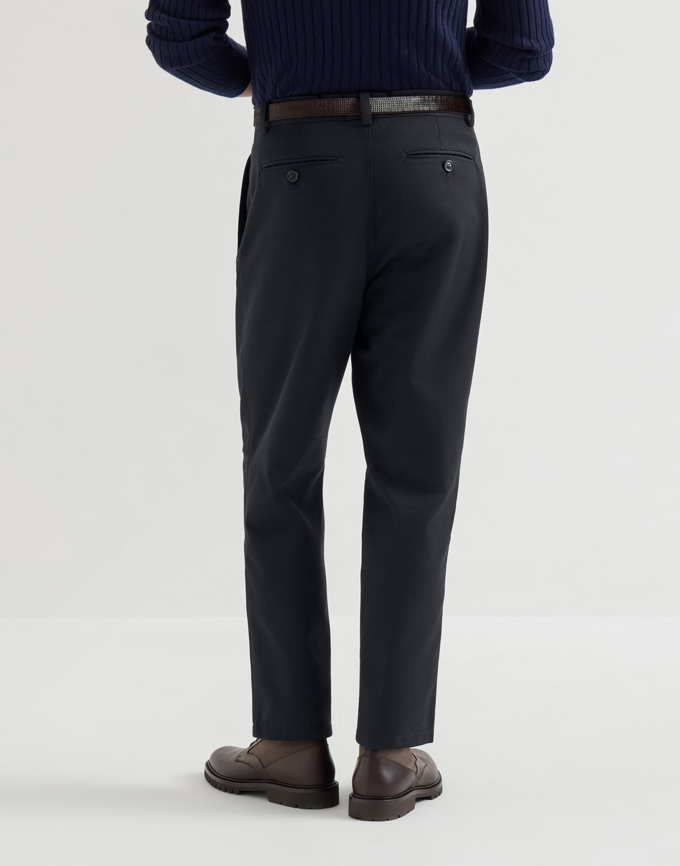 Gabardine ergonomic trousers Blue Man - Brunello Cucinelli