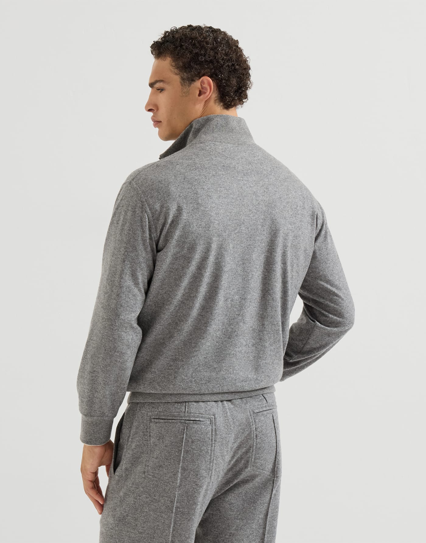 Cashmere jersey sweater Stone Grey Man - Brunello Cucinelli