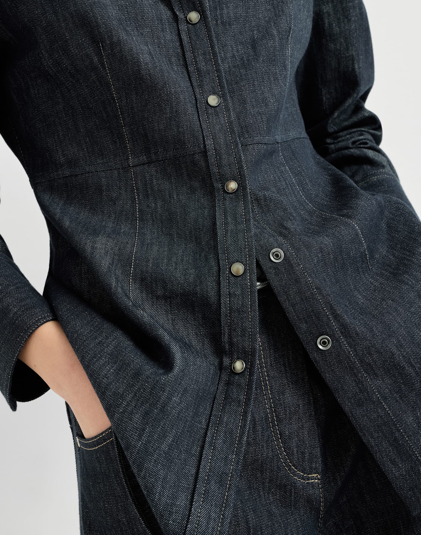 Cotton denim-effect twill shirt Denim Woman - Brunello Cucinelli