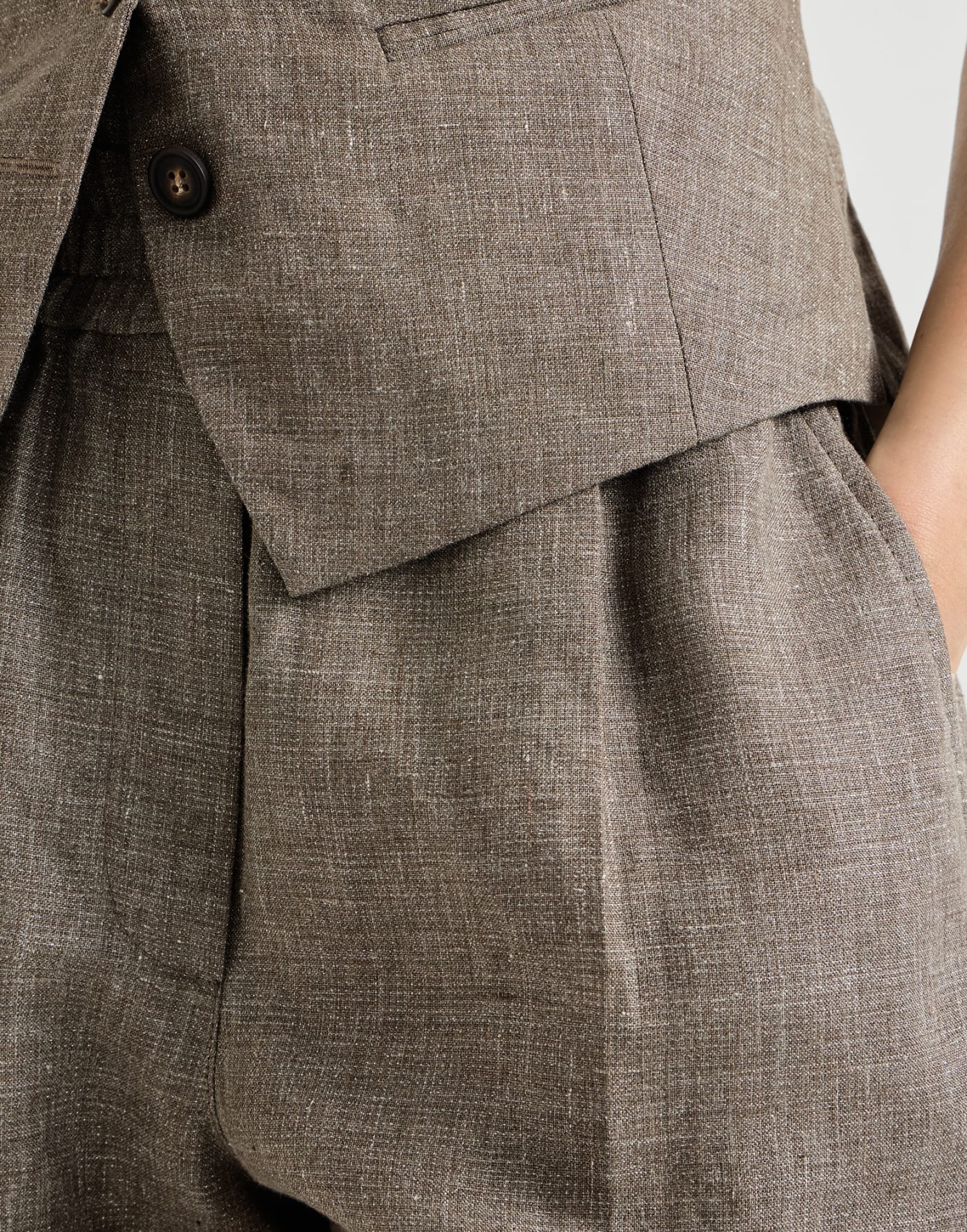 Sparkling linen loose track trousers Silver Woman - Brunello Cucinelli