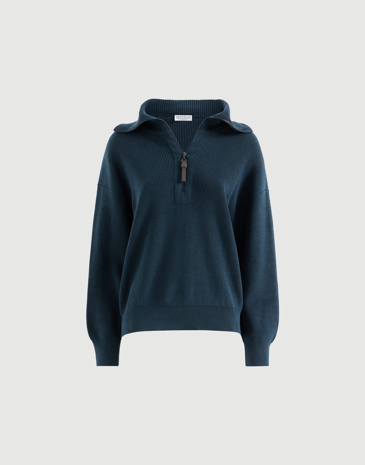 Cárdigan de punto canalé inglés Azul Mujer - Brunello Cucinelli
