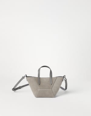 Suede mini BC Duo bag Khaki Woman - Brunello Cucinelli