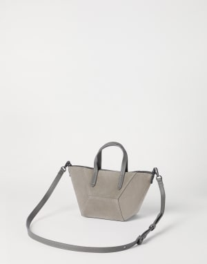 Suede mini BC Duo bag Khaki Woman - Brunello Cucinelli