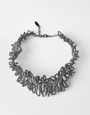 Sterling Silver choker Lignite Grey Woman - Brunello Cucinelli