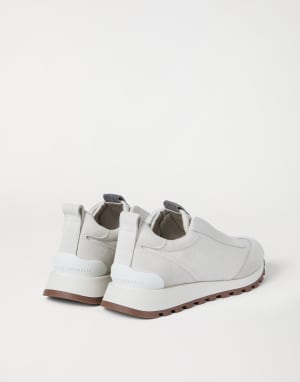 Canvas and suede runners White Woman - Brunello Cucinelli