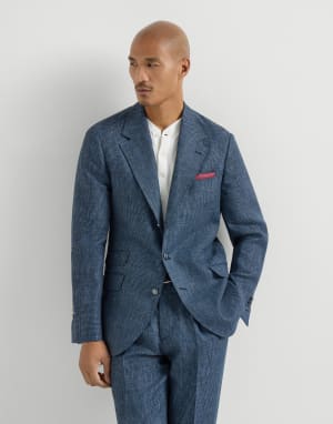 Chaqueta deconstruida pata de gallo Denim Hombre - Brunello Cucinelli