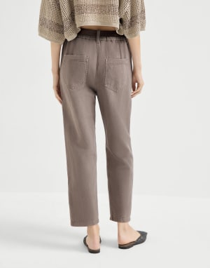 Pantalón cinco bolsillos Marrón Tierra Mujer - Brunello Cucinelli