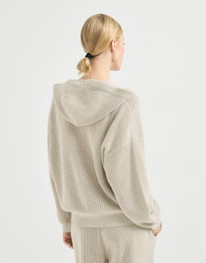 Sparkling net sweatshirt Oat Woman - Brunello Cucinelli