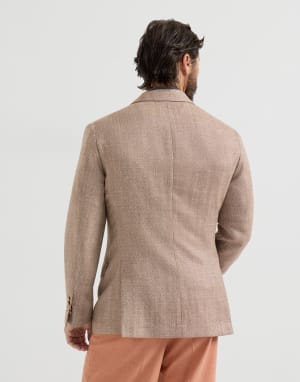 Chevron deconstructed blazer Apricot Man - Brunello Cucinelli