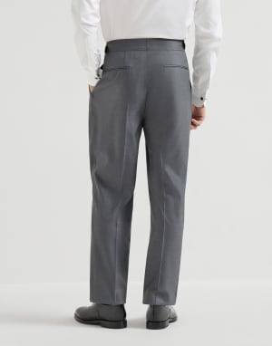 Pantalón Esmoquin Gris Medio Hombre - Brunello Cucinelli