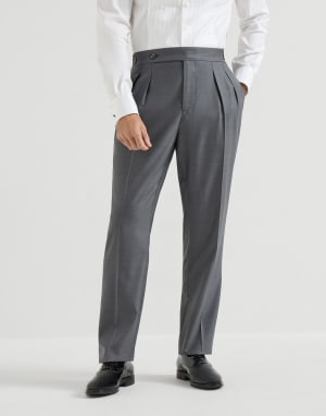 Pantalón Esmoquin Gris Medio Hombre - Brunello Cucinelli