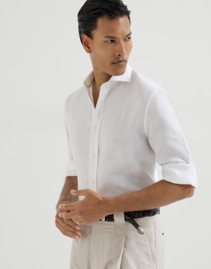Camicia in lino Bianco Uomo - Brunello Cucinelli