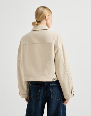 Lightweight cloth outerwear jacket Sand Woman - Brunello Cucinelli