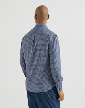 Printed twill shirt Denim Man - Brunello Cucinelli