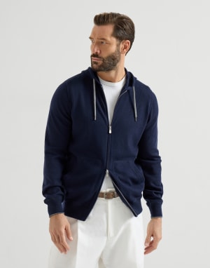 Cardigan im Sweatstil aus Kaschmir Navy-Blau Herren - Brunello Cucinelli