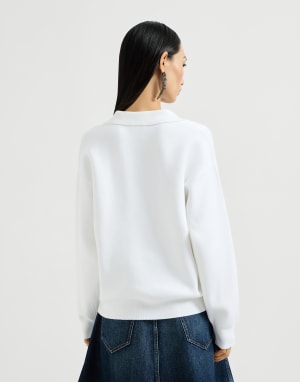Double knit polo shirt White Woman - Brunello Cucinelli