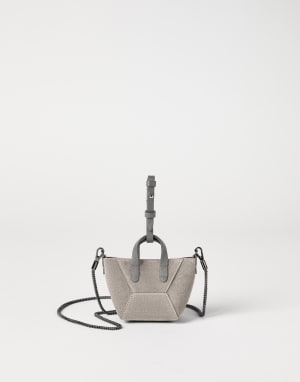 Suede BC Duo micro bag Khaki Woman - Brunello Cucinelli