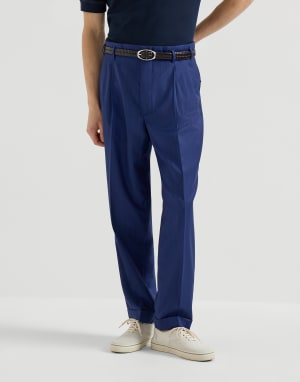 Pantalón con pinzas dobles Azul Royal Hombre - Brunello Cucinelli