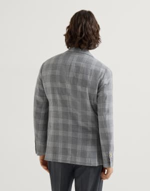 Blazer deconstruido tartán Gris Claro Hombre - Brunello Cucinelli
