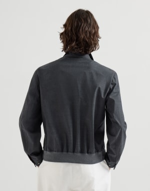 Virgin wool fresco outerwear jacket Dark Grey Man - Brunello Cucinelli