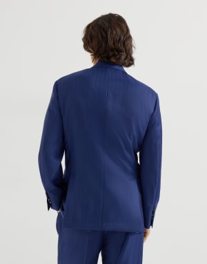 One-and-a-half breasted blazer Royale Blue Man - Brunello Cucinelli
