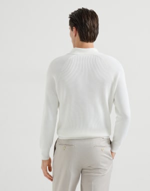 Rib knit polo Panama Man - Brunello Cucinelli