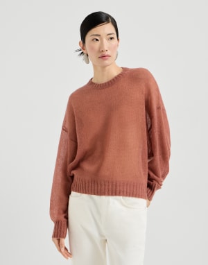 Джемпер из мохера и шерсти Оранжевый Женщина - Brunello Cucinelli