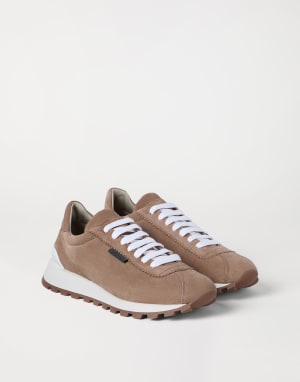 Sneakers aus Veloursleder Braun Damen - Brunello Cucinelli