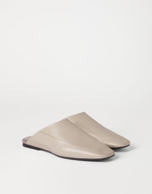 Calfskin slippers Beige Woman - Brunello Cucinelli