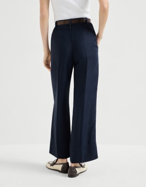 Square cigarette trousers Blue Woman - Brunello Cucinelli