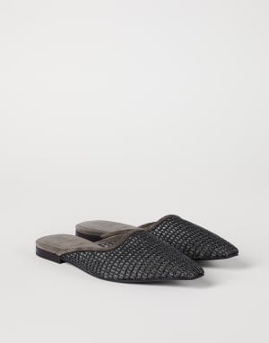 Leather mules Pine Cone Brown Woman - Brunello Cucinelli