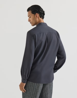 Garment-dyed shirt Anthracite Man - Brunello Cucinelli