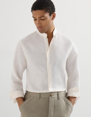 Camisa con cuello mao Panamá Hombre - Brunello Cucinelli