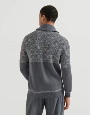 青果领开衫 中灰 男款 - Brunello Cucinelli